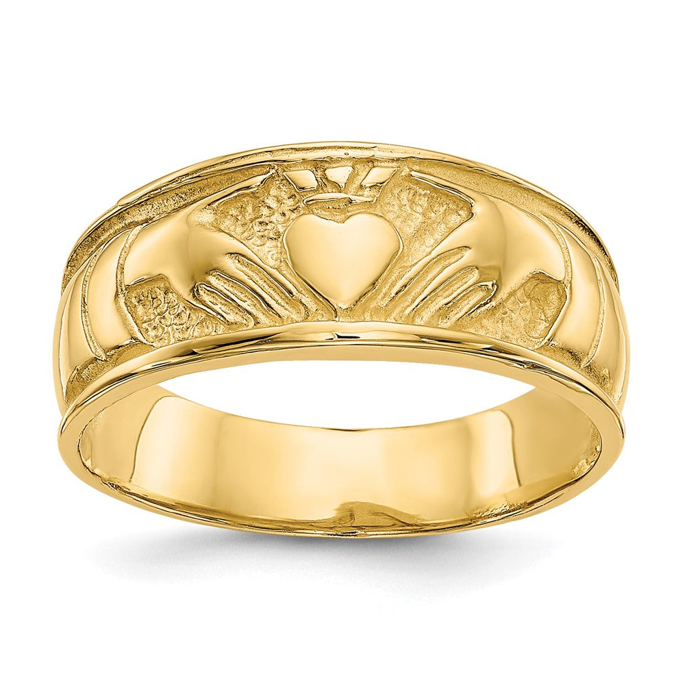 10K Polished Ladies Claddagh Band