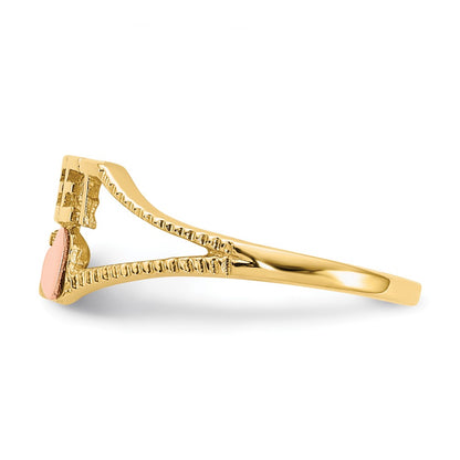 10K Two-tone SWEET 15 Heart Ring