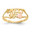 10K Two-tone SWEET 15 Heart Ring