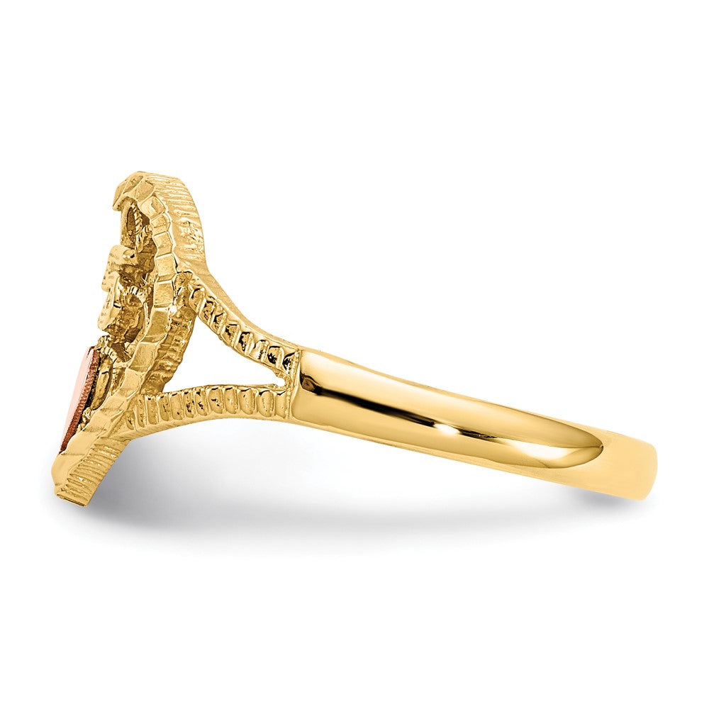 10K Two-tone Diamond-Cut 15 Heart Ring