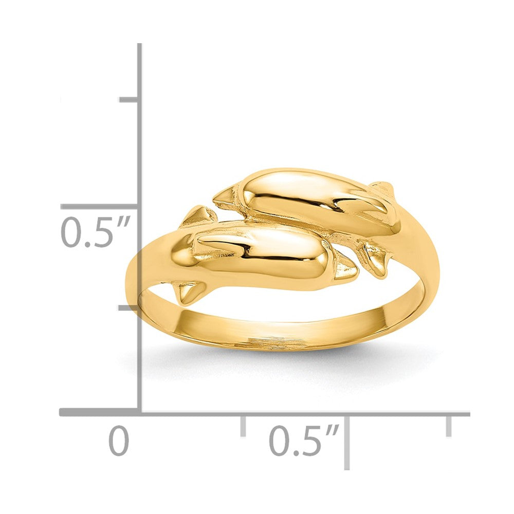 10k Double Dolphin Bypass Ring