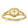 10K Diamond-Cut Cross in Heart Size 4 Baby / Childs Ring