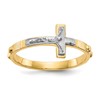 10K Two-tone Crucifix Rosary Ring