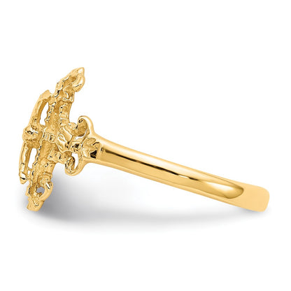 10K Diamond-Cut Crucifix Ring