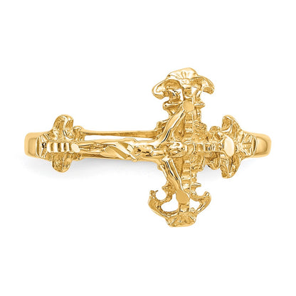 10K Diamond-Cut Crucifix Ring
