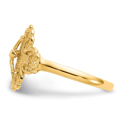 10K Diamond-Cut Crucifix Ring