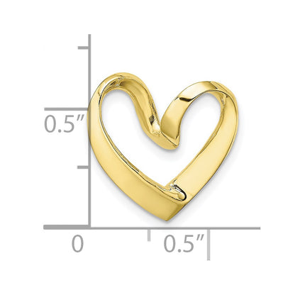 10K Polished Heart Chain Slide