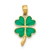 10K 4-Leaf Clover Green Enameled Pendant