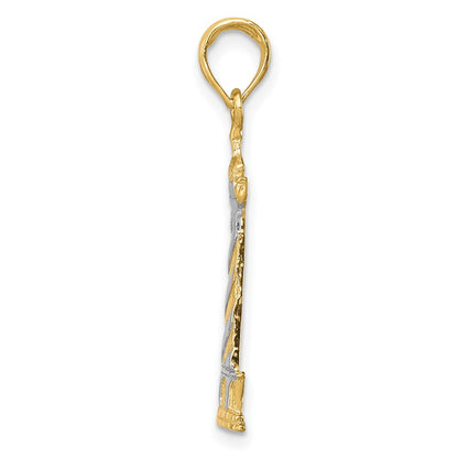 10K and White Rhodium Cape Hatteras Lighthouse Pendant