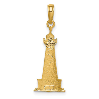 10K and White Rhodium Cape Hatteras Lighthouse Pendant