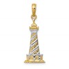 10K and White Rhodium Cape Hatteras Lighthouse Pendant