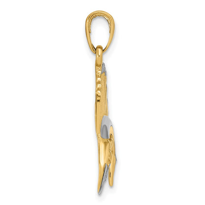 10K and White Rhodium Sailfish Pendant