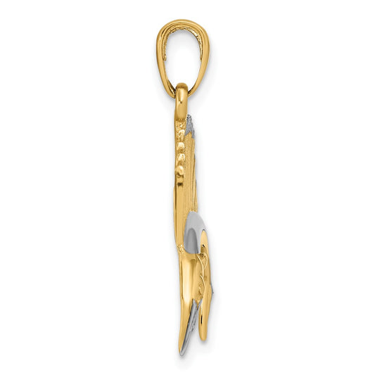 10K and White Rhodium Sailfish Pendant