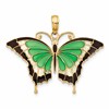 10K Green and Black Enameled Butterly Pendant