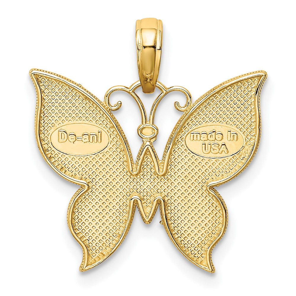 10K and White Rhodium Butterfly Charm