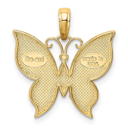 10K and White Rhodium Butterfly Charm