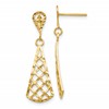 10K Diamond-cut Inverted Fan Dangle Post Earrings