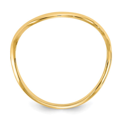 10K Polished Wave Fashion Size 9 Thumb Ring