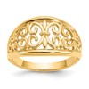 10K Fleur-De-Lis Tapered Ring