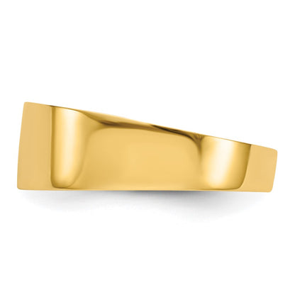 10K Polished 3-6mm Flat-top Tapered Cigar Band Ring