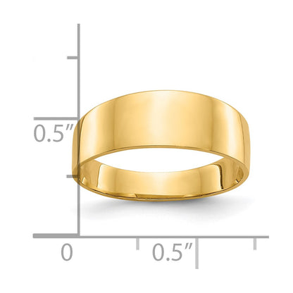 10K Polished 3-6mm Flat-top Tapered Cigar Band Ring