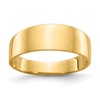 10K Polished 3-6mm Flat-top Tapered Cigar Band Ring