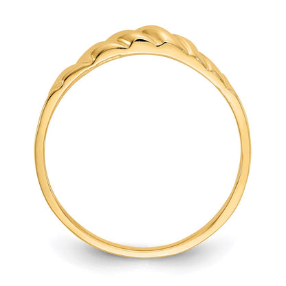 10K Polished Twisted Dome Ring
