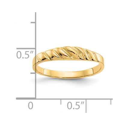10K Polished Twisted Dome Ring