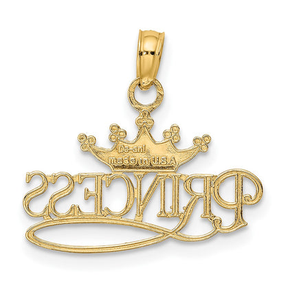 10k and White Rhodium PRINCESS with Crown Charm