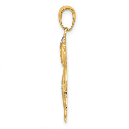 10k and White Rhodium Boy with Hands in Pockets Pendant