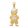 10k and White Rhodium Boy with Hands in Pockets Pendant