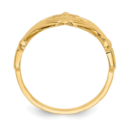 10K Polished Ladies Claddagh Ring