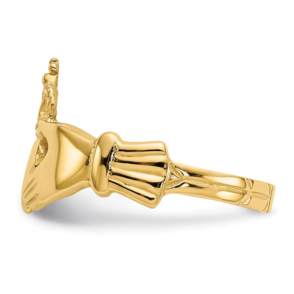 10K Polished Ladies Claddagh Ring