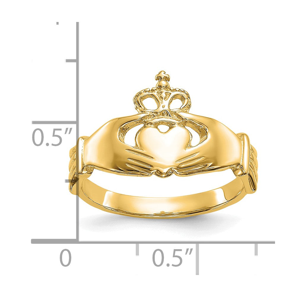 10K Polished Ladies Claddagh Ring