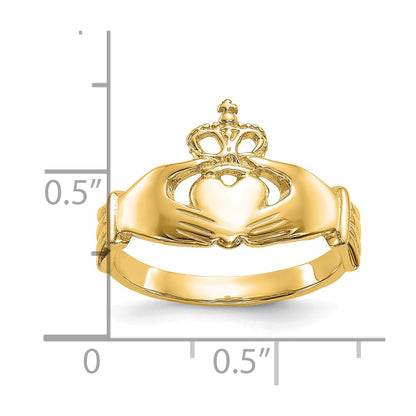 10K Polished Ladies Claddagh Ring