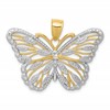 10K and White Rhodium Large Butterfly Pendant