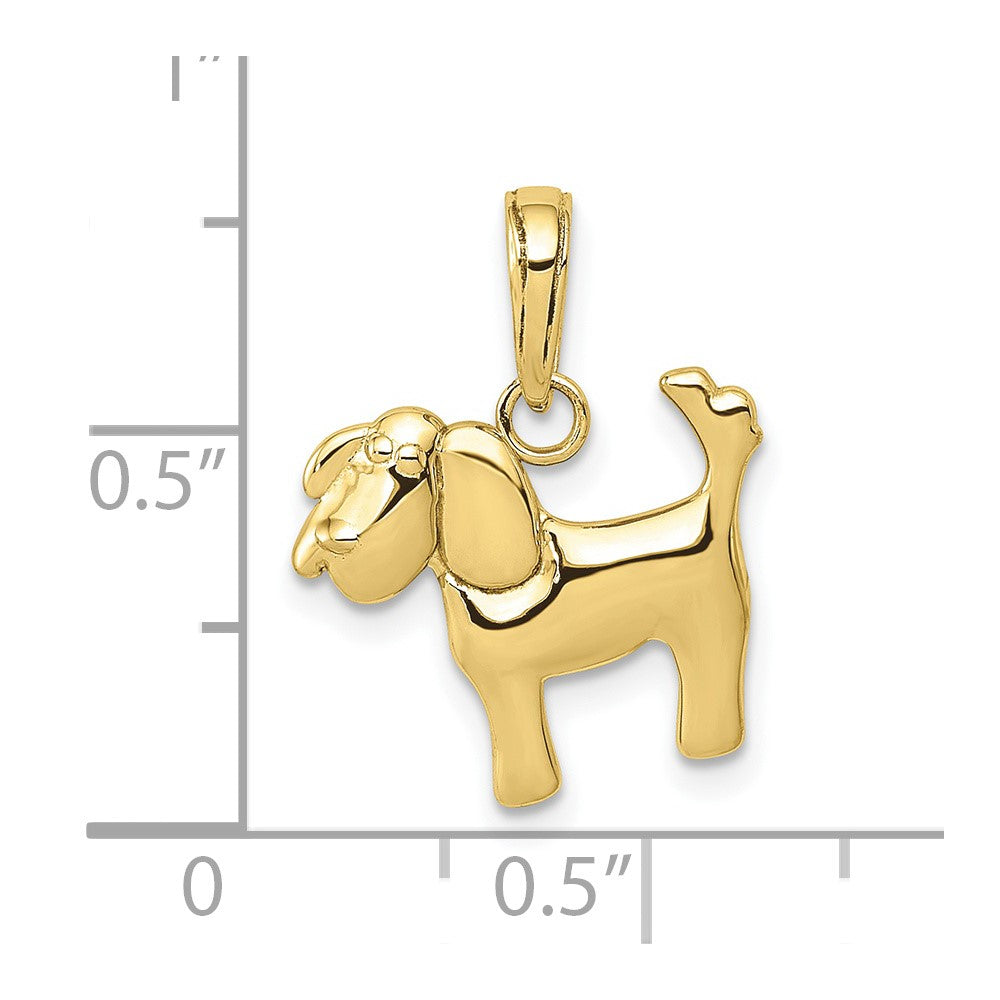 10k Polished Dog Charm