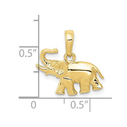 10k Polished Elephant Charm