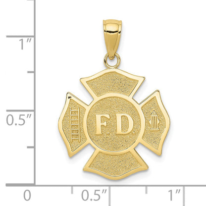 10k Fire Dept. FD Maltese Cross Pendant