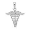 10k White Gold Caduceus Pendant