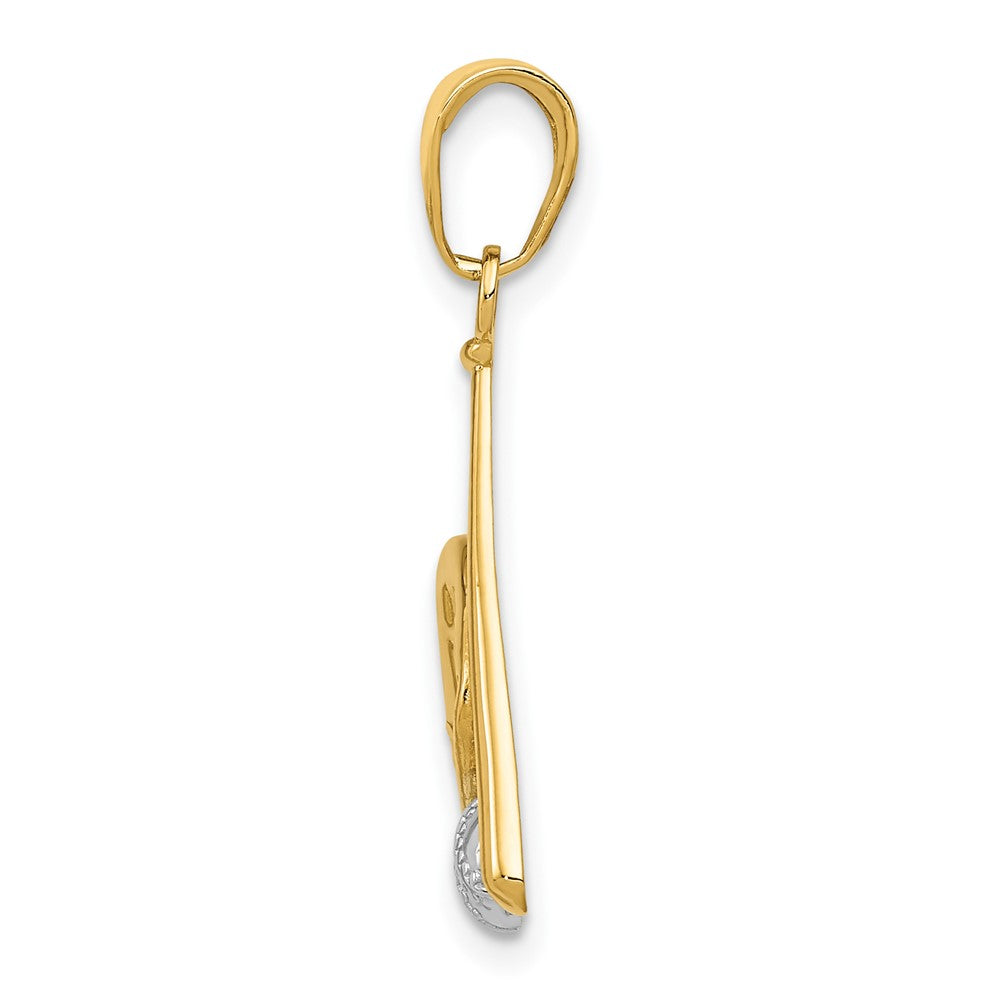 10K and White Rhodium Baseball/Bat/Glove Pendant
