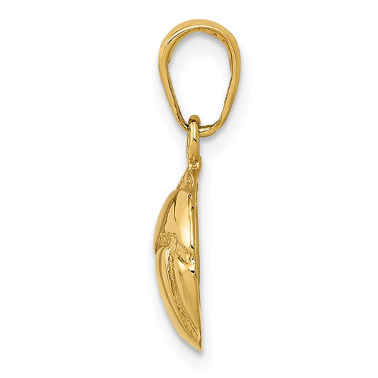 10K Solid Satin Diamond-cut Volleyball Charm