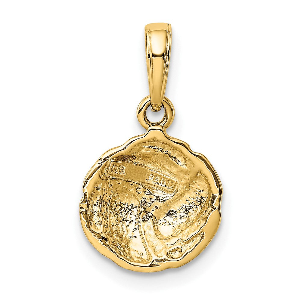 10K Solid Satin Diamond-cut Volleyball Charm
