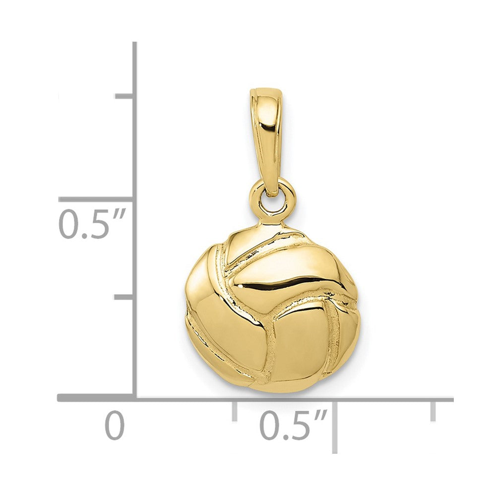 10K Solid Satin Diamond-cut Volleyball Charm