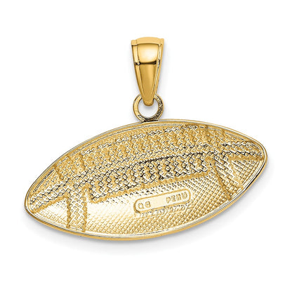 10K Diamond-Cut Large Football Charm