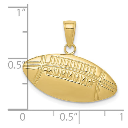10K Diamond-Cut Large Football Charm