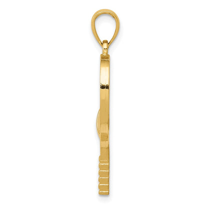 10k Diamond-Cut Tennis Racquet and Ball Charm