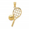 10k Diamond-Cut Tennis Racquet and Ball Charm