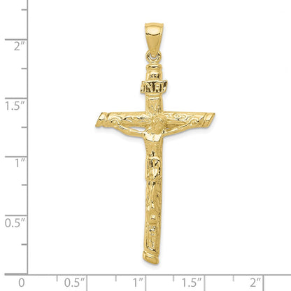 10k Large INRI Crucifix Pendant
