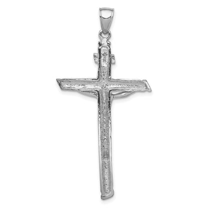10k White Gold Large INRI Crucifix Pendant